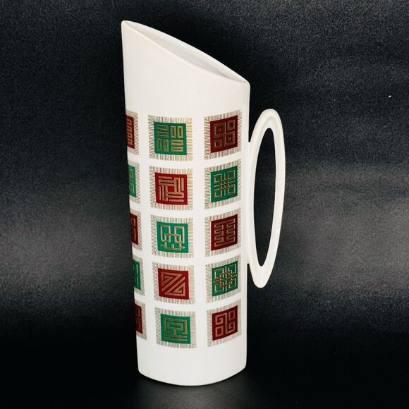 Vintage MCM Vase ALKA Kunst Bavaria Exclusive Romana Gold Gilt Geometric Germany - Picture 1 of 9